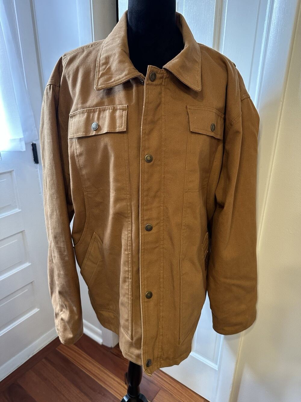 Wrangler Workwear Canvas Jacket Barn Chore Lined Full Zip/Snap Pockets Men’s XL